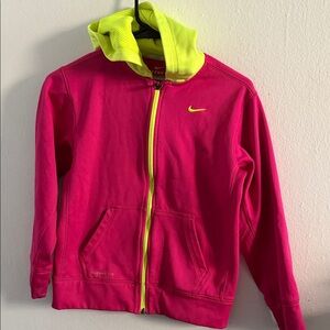 Nike Kids Hot Pink & Neon Yellow Full Zip Hoodie
